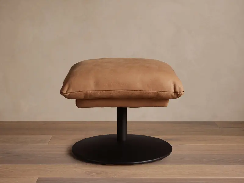 Deacon Matching Leather Ottoman With Storage Option 1