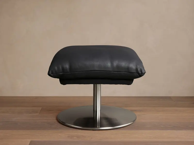 Deacon Onyx Leather Ottoman – Lanie Finish 1