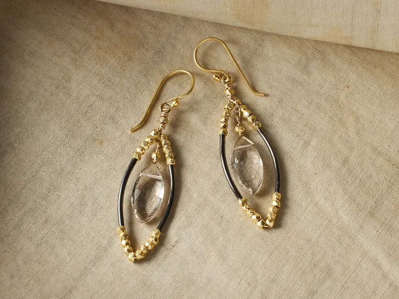 Delphine Handcrafted Metallic Hoop Earrings 1