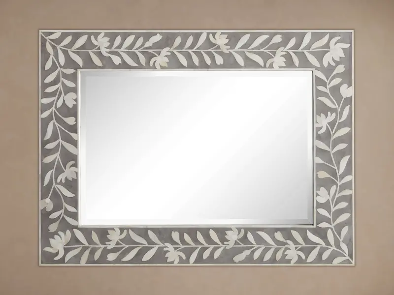 Divya Wall-Mounted Mirror – Sleek Black Steel Frame 1