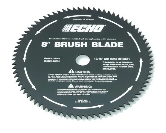 Echo 69500120331 8-Inch Brush Cutter Blade (20 Mm) For Srm Trimmers 1