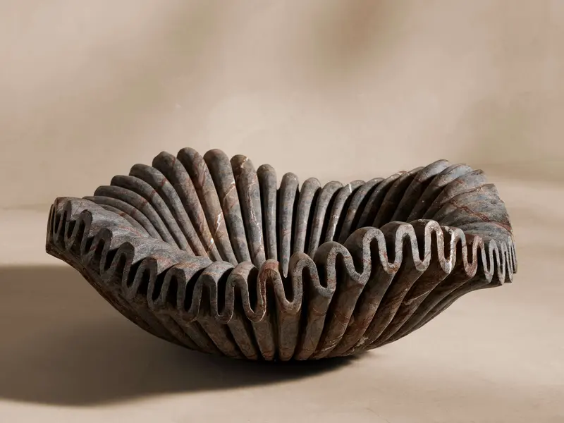 Edel Ruffle Flautaro Bowl – Hand-Thrown Ceramic Centerpiece 1