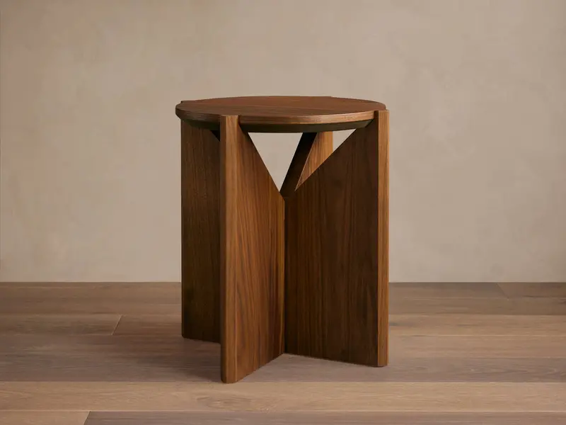 Elien Compact End Table With Solid Wood Top And Slim Frame 1
