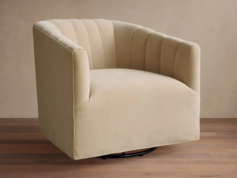 Ellison Fabric Swivel Chair With Channel Stitching 1
