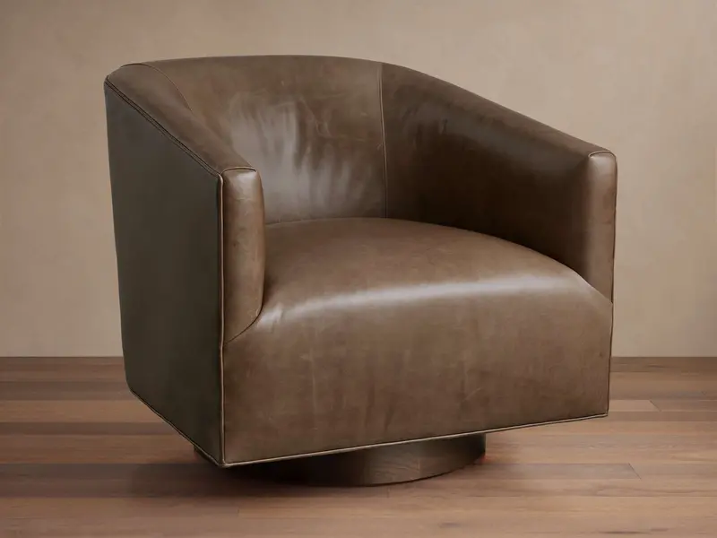 Ellison Leather Swivel Chair – Plinth-Base Executive Chair With Full Rotation 1