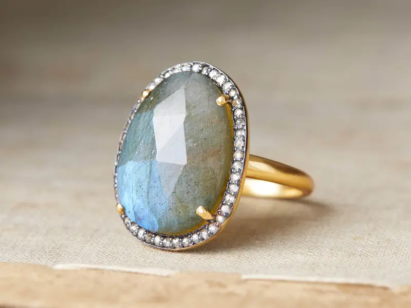 Evelina Labradorite Statement Ring – Natural Gemstone Band 1