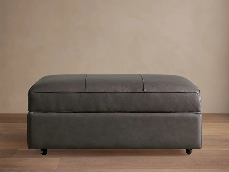 Filmore Leather-Finished Storage Ottoman 1