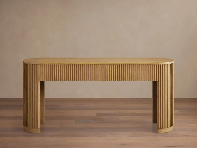Finnley Natural Wood Console Table For Entryway Or Living Room 1