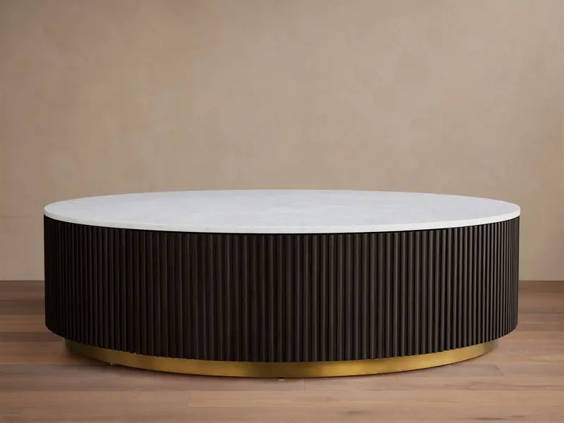 Finnley Round Storage Coffee Table – Lift-Top Wood Design With Hidden Compartment 1