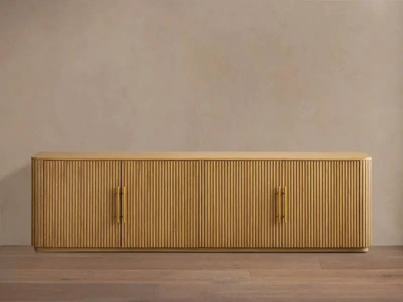 Finnley Solid Wood Media Console With Storage 1