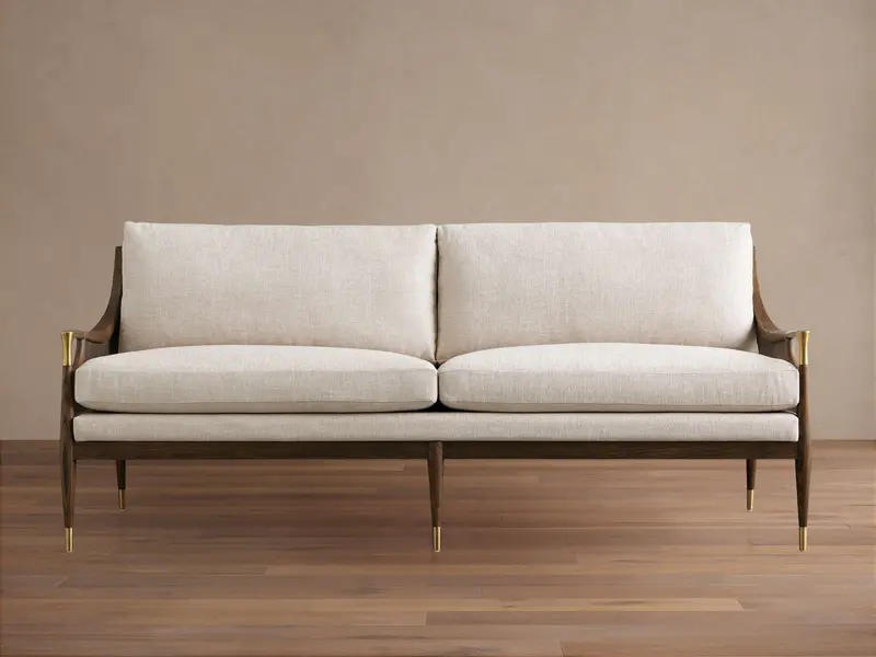 Fisher Cane-Back Living Room Sofa 1