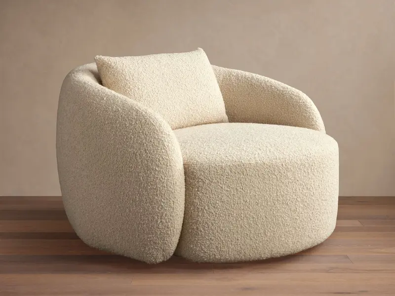 Fresno Oversized Leather Swivel Chair 1