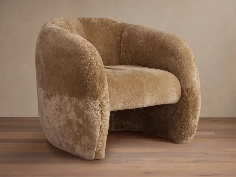 Fresno Shearling-Upholstered Floating Seat Chair 1