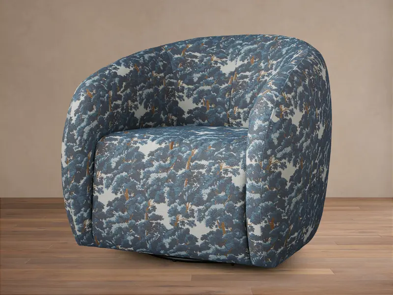Fresno Swivel Armchair In Oaks Pacific Fabric 1