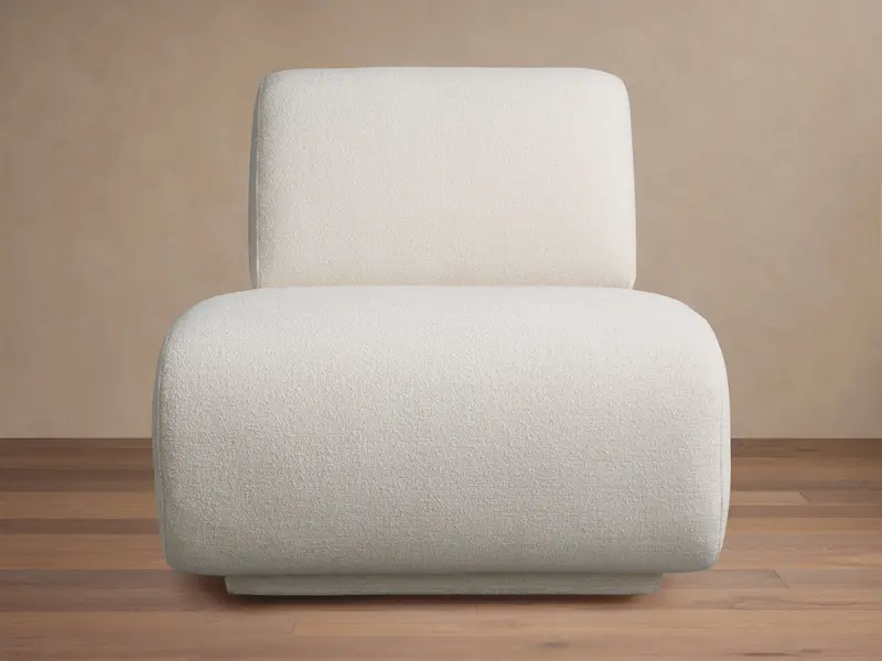 Gianni Armless Swivel Chair With Upholstered Seat 1