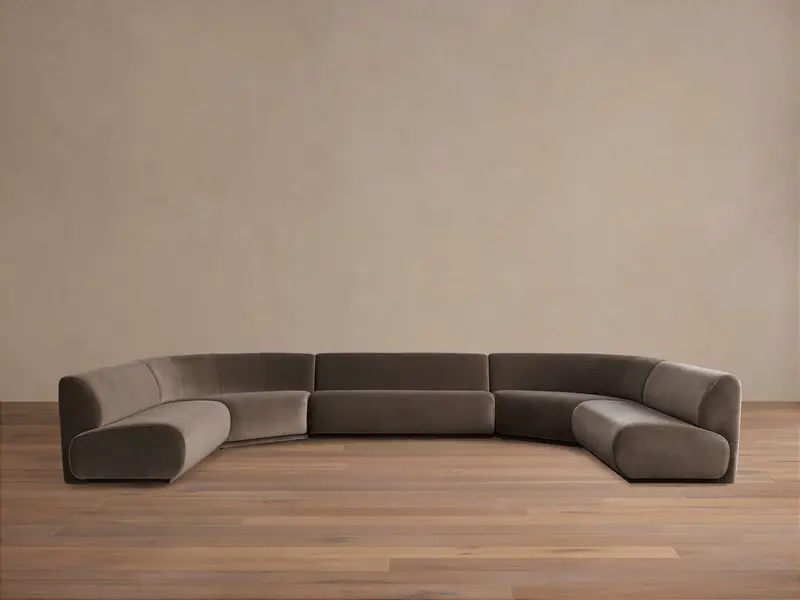 Gianni Curved Armless Sectional – Five-Piece Set 1