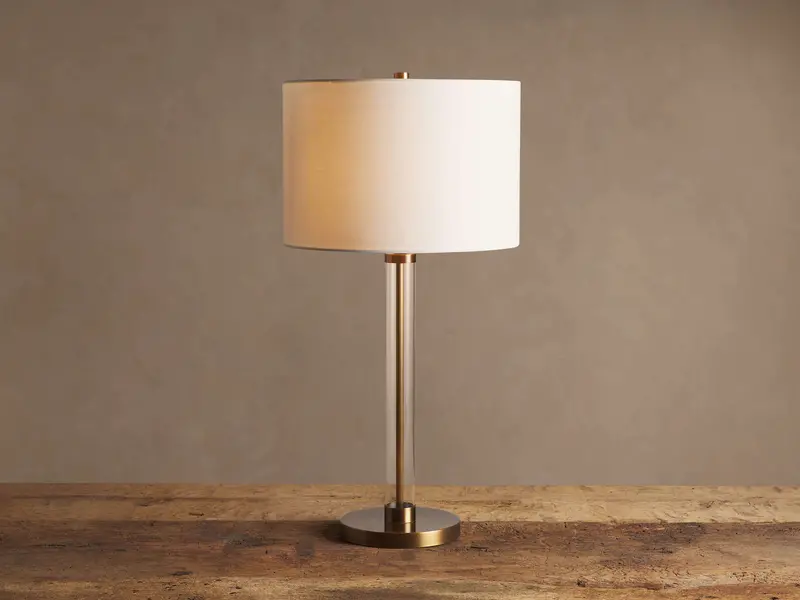Glass Column Table Lamp With Adjustable Base 1