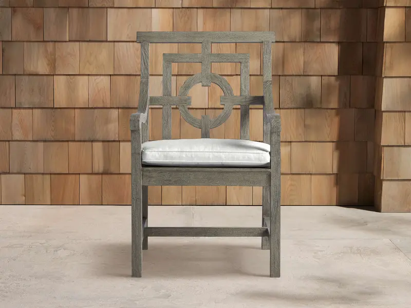 Hamptons Driftwood Grey Dining Armchair – Refined Outdoor Entertaining Seat 1