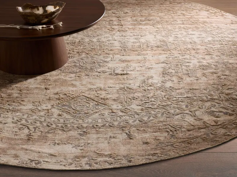 Harlowe Round Area Rug – Textured Jute And Cotton Blend 1