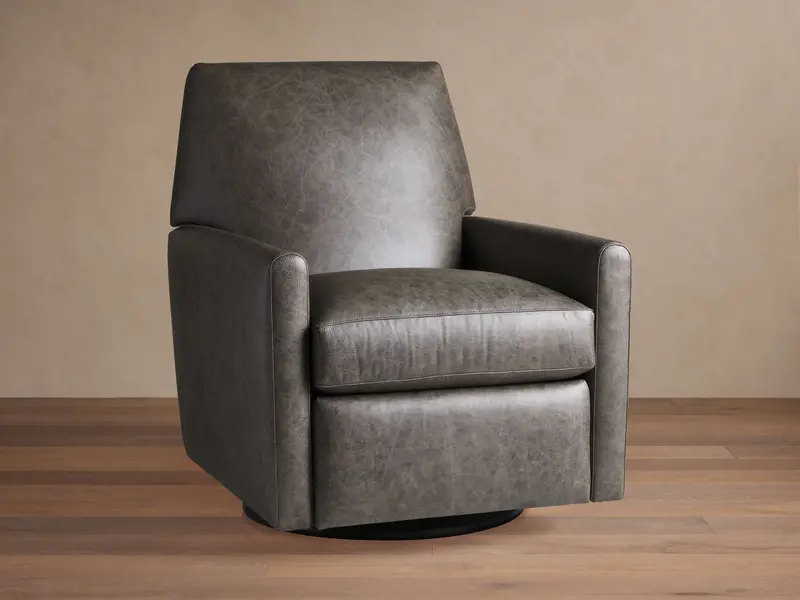 Harvey Leather Swivel Reclining Armchair 1
