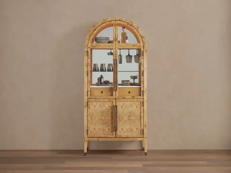 Hattie Burl Wood Bar Cabinet With Storage 1