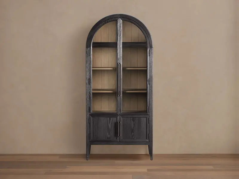 Hattie Tempered Glass Display Cabinet With Shelves 1