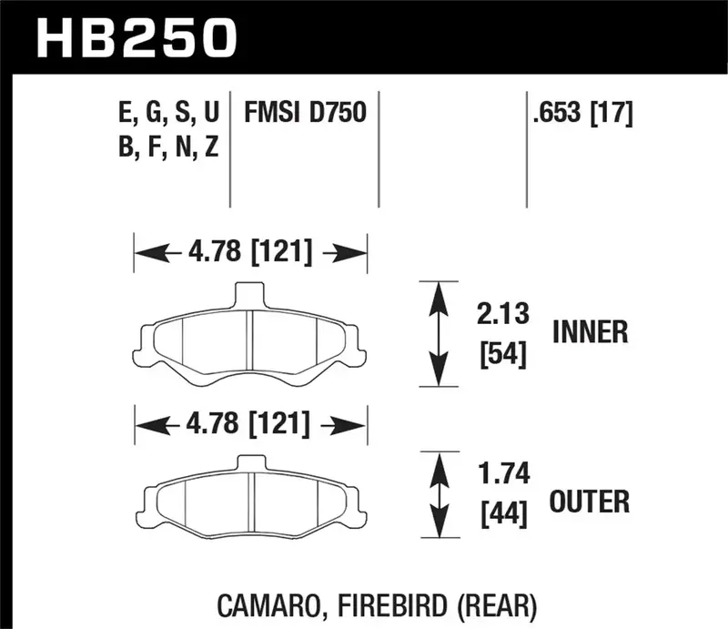 Hawk Performance Ht-10 High-Temperature Brake Pads – 0.653" Thickness (Part #Hb250S.653) 1