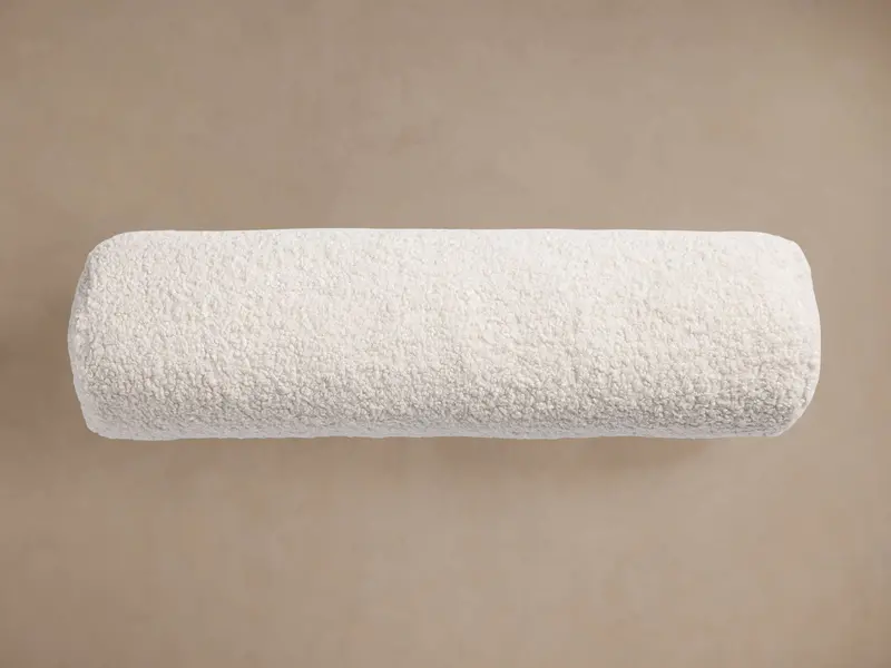 Ivory Faux Sherpa Bolster Pillow – Soft Textured Accent Pillow 1