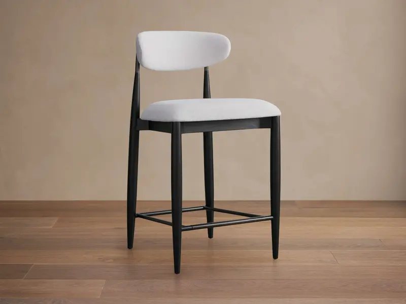 Jagger Armless Stool – Black Frame & Antique Pewter Legs 1