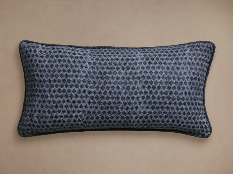 Joni Raw Silk Lumbar Pillow Cover With Print 1