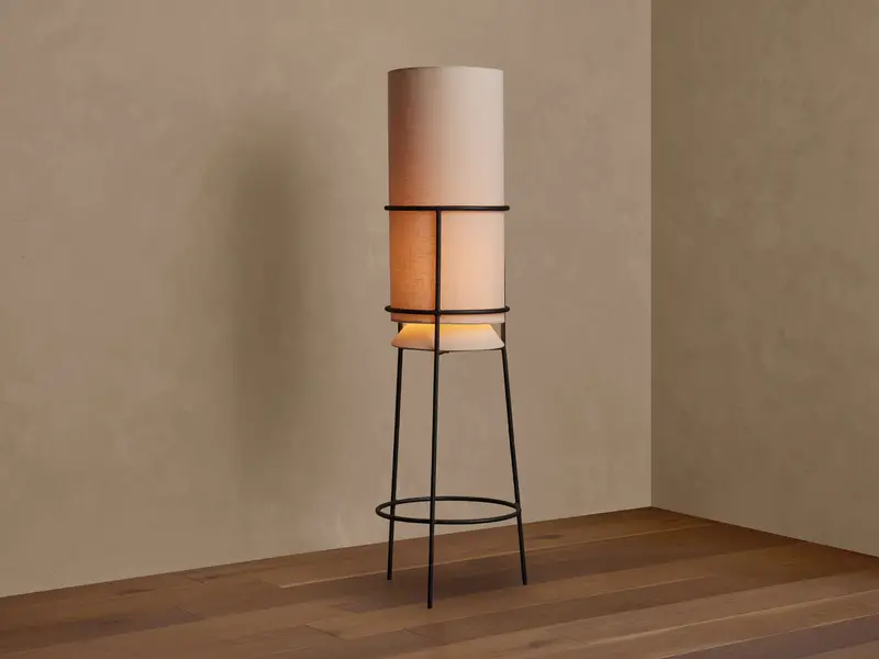 Julane Adjustable Floor Lamp With Fabric Shade 1