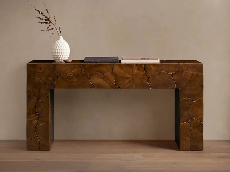 Kalmar Industrial-Style Metal And Wood Console Table 1