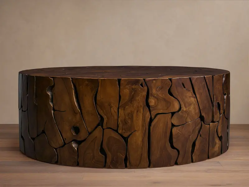 Kalmar Solid Wood Round Coffee Table 1