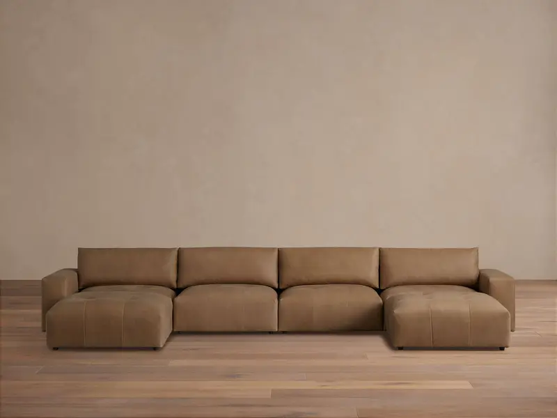 Keegan Extended 6-Piece Leather Sectional Sofa 1