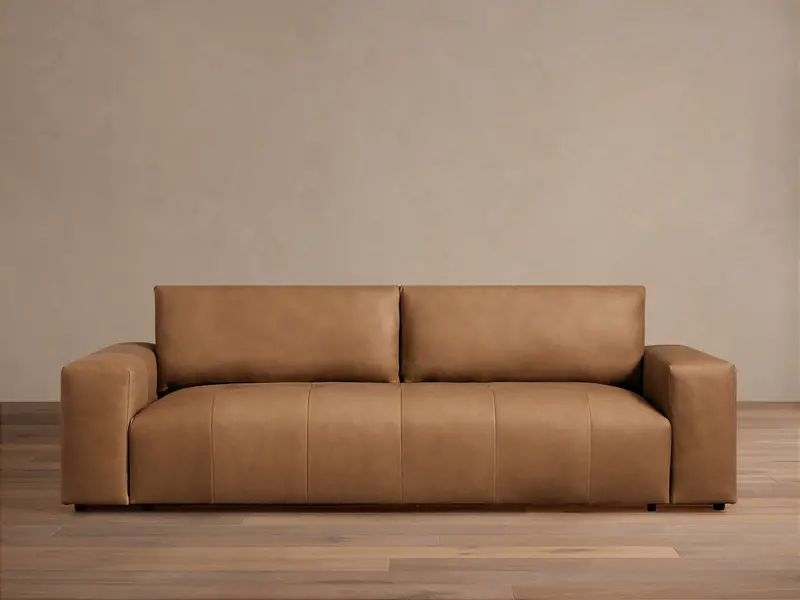 Keegan Leather Sofa – Mid-Century Inspired 3-Seater With Kiln-Dried Hardwood Frame 1