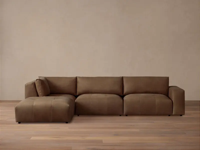 Keegan Premium Leather 4-Seat Modular Sectional Sofa 1