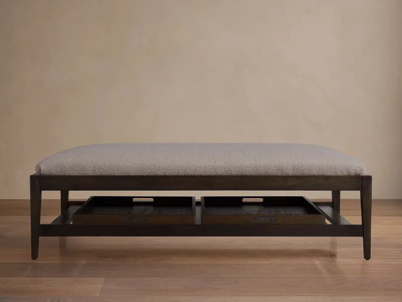 Kent Upholstered Ottoman With Built-In Serving Trays 1