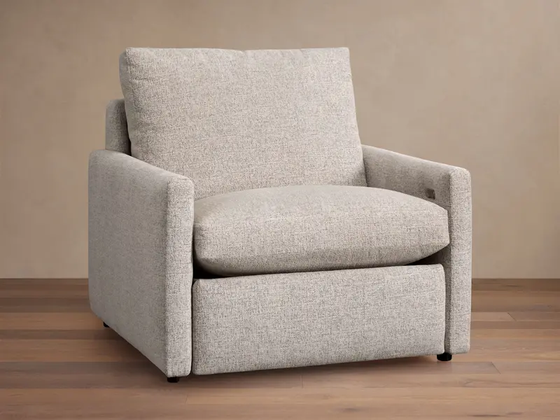 Kipton Slim-Arm Motion Recliner In Plush Linen 1