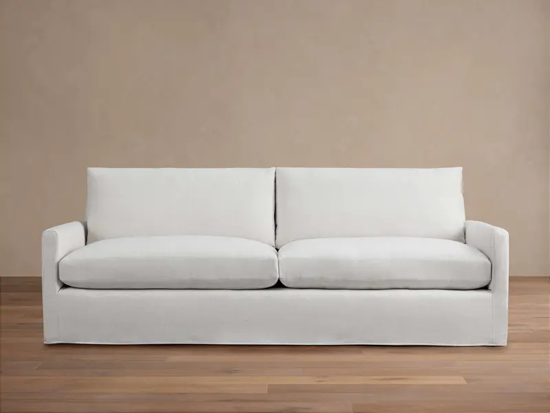 Kipton Slim-Arm Slipcovered 3-Seater Sofa 1