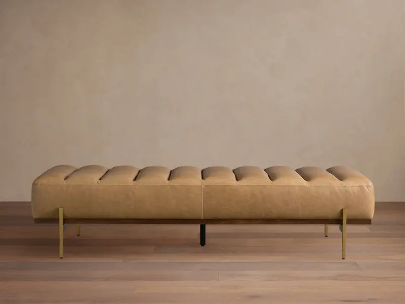 Lansing Full-Grain Leather Bench – Compact, Timeless & Functional 1
