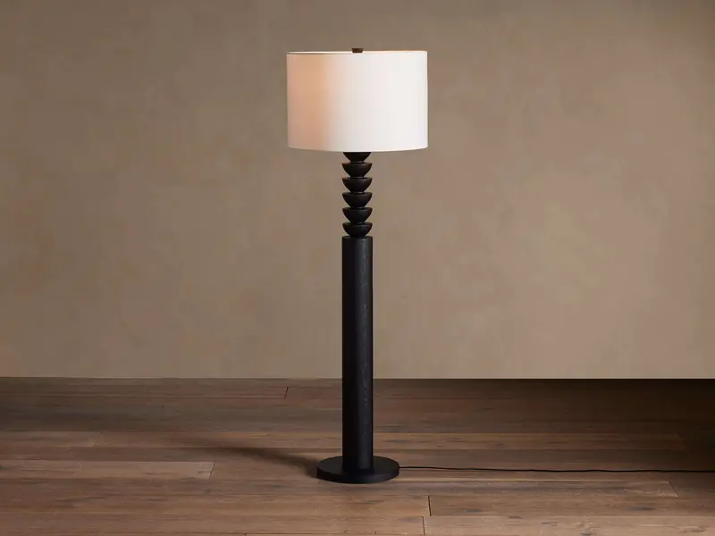 Lathe Ceramic Base Floor Lamp 1