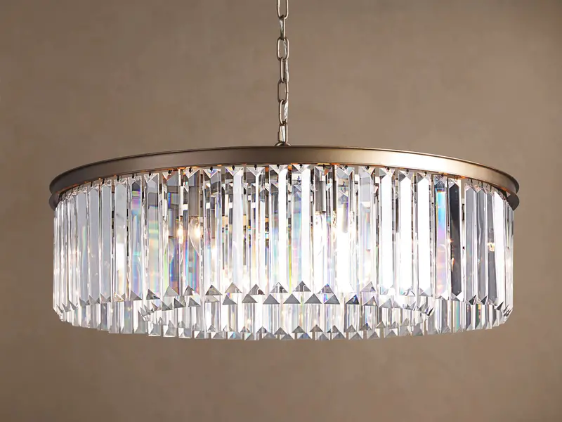 Leyland Modern Round Chandelier – Matte White Ceramic & Brass Accents 1