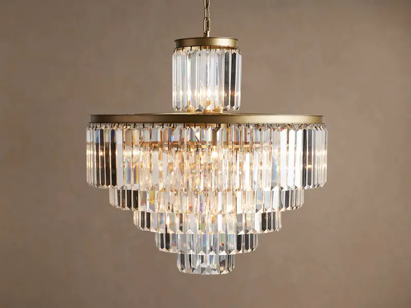 Leyland Multi-Arm Chandelier – Modern Brass & Glass Ceiling Light 1