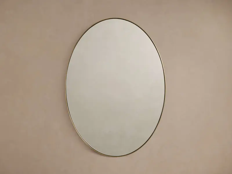 Lira Oval Wall Mirror – Elegant Brass Bath Decor 1