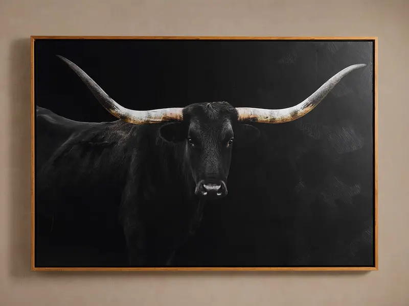 Longhorn Rustic Framed Wall Art Print 1