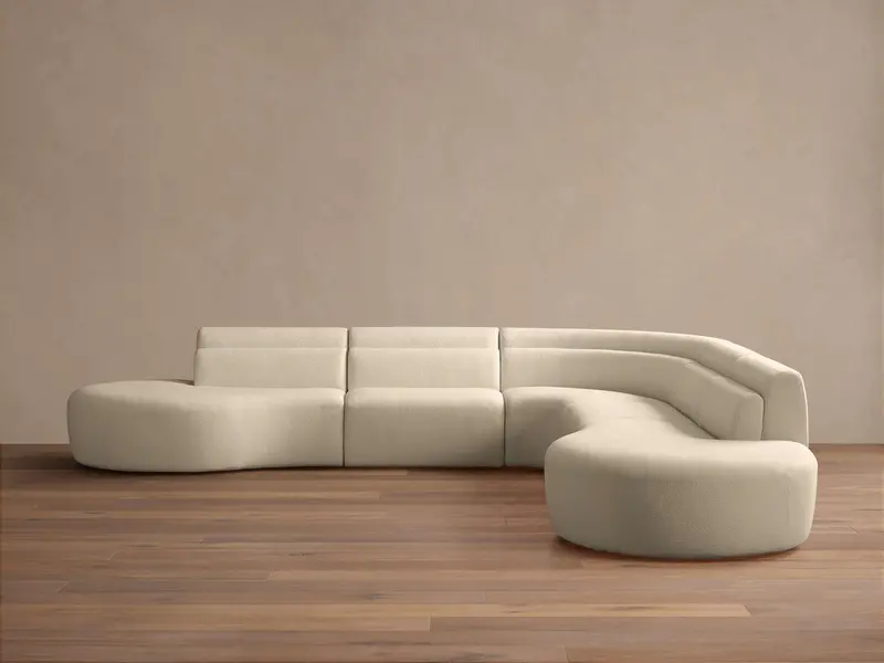 Lovina Five-Piece Corner Sectional With L-Shaped Configuration 1