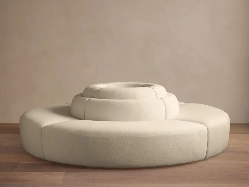 Lovina Four-Piece Curved Sectional Sofa In Fabric Or Leather 1
