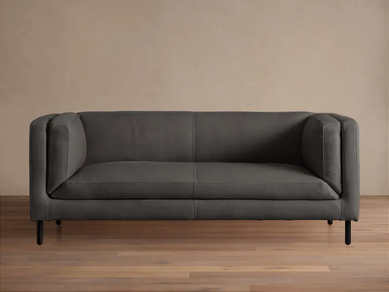 Malta Premium Top-Grain Leather Sofa With Track Arms 1