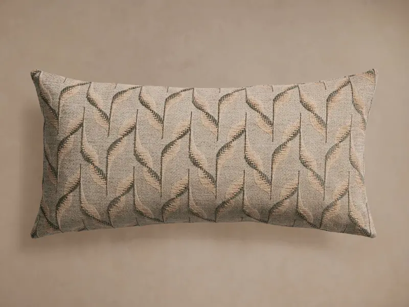 Matte-Finish Lumbar Support Pillow – Neutral Textured Accent 1