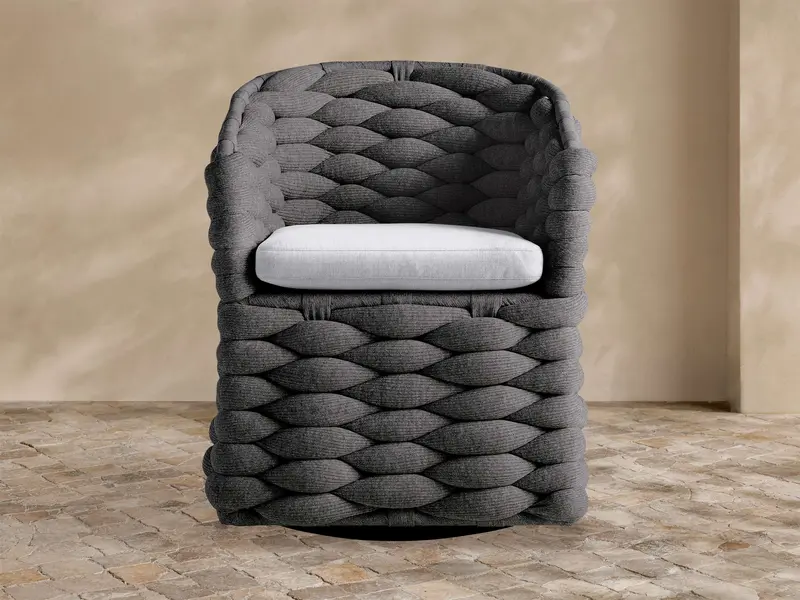 Melbourne Margate Charcoal Swivel Armchair For Outdoor Dining Areas 1